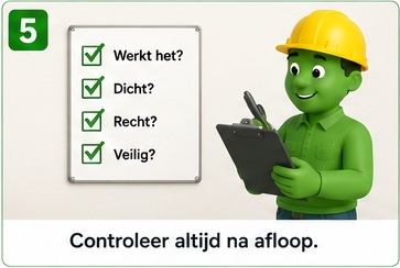 Illustratie blok 5: Controleer tijdens het werk