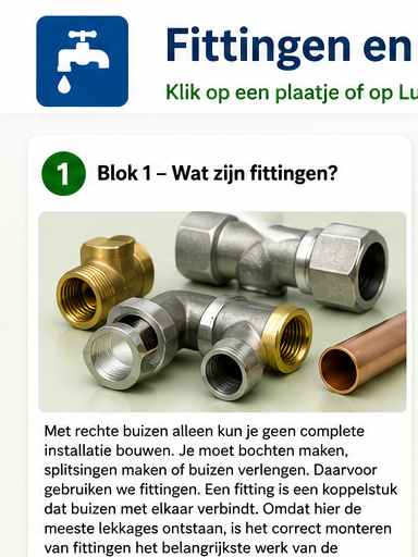 Blok 1 – Wat zijn fittingen?