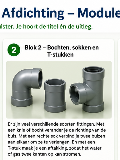 Blok 2 – Bochten, sokken en T-stukken