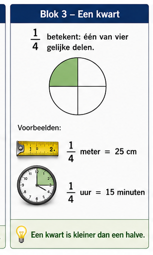 Blok 3 – Een kwart