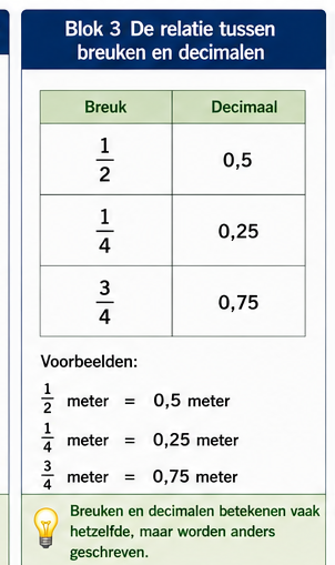 Blok 3 – De relatie tussen breuken en decimalen