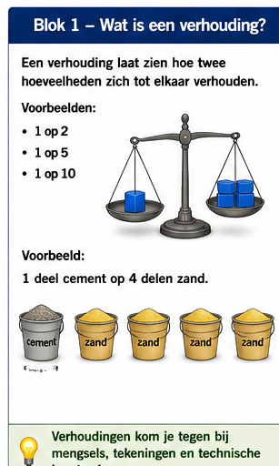 Blok 1 – Wat is een verhouding?
