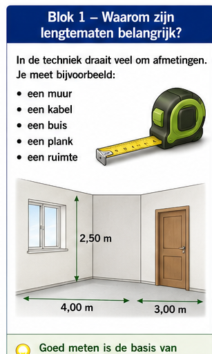Illustratie bij Blok 1 – Waarom zijn lengtematen belangrijk?