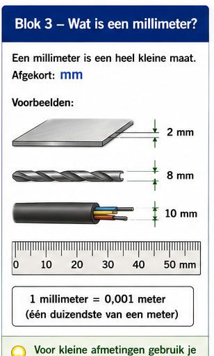 Illustratie bij Blok 3 – Wat is een millimeter?