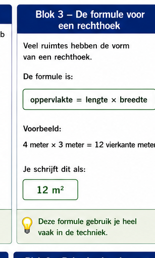 Illustratie bij Blok 3 – De formule voor een rechthoek